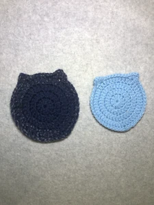 Kitty Cat Handmade Crochet Coasters Pretty And Cute - 2Pc Set, Brand New - Picture 1 of 2
