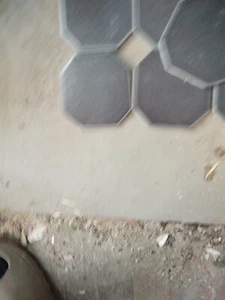 10 Vintage Octagon TILE Black And Grey Pepple glaze Ceramic Tile 4-1/4 x 4-1/4 - Picture 1 of 4