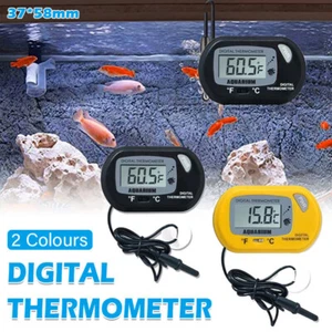 Reptile Aquarium Digital Thermometer Marine Fish Tank LCD Terrarium Frog Gauge - Picture 1 of 21