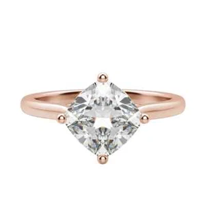 1.00 Ct Cushion Cut Lab Grown Diamond Women Engagement Ring 14K Rose Gold - Picture 1 of 5