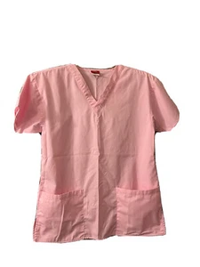 Top scrub medico infermieristico Dickies donna taglia small misto cotone scollo a V rosa - Foto 1 di 6