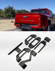 Matte Black Tailgate raised letters compatible with TOYOTA TACOMA 24 25 - Picture 1 of 7