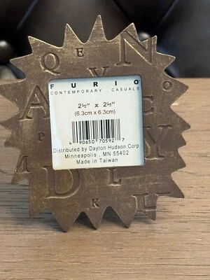 Furio Rare Alphabet Metal Picture Photo Card Frame 2.5”x 2.5” New - Image 1 of 4