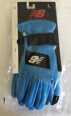 NUEVO CON ETIQUETAS Guantes New Balance Niños Azul Pantalla Táctil Tejido Elástico Clima Frío Foto 1 de 3