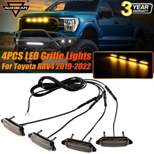 4 luces LED de rejilla delantera con arnés ámbar para Toyota RAV4 2019-2022 - Imagen 1 de 12