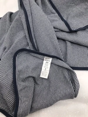 Carters синий и белый полоски Baby одеяло пеленки хлопок Джерси эластичной вязки  - Изображение 1 из 4