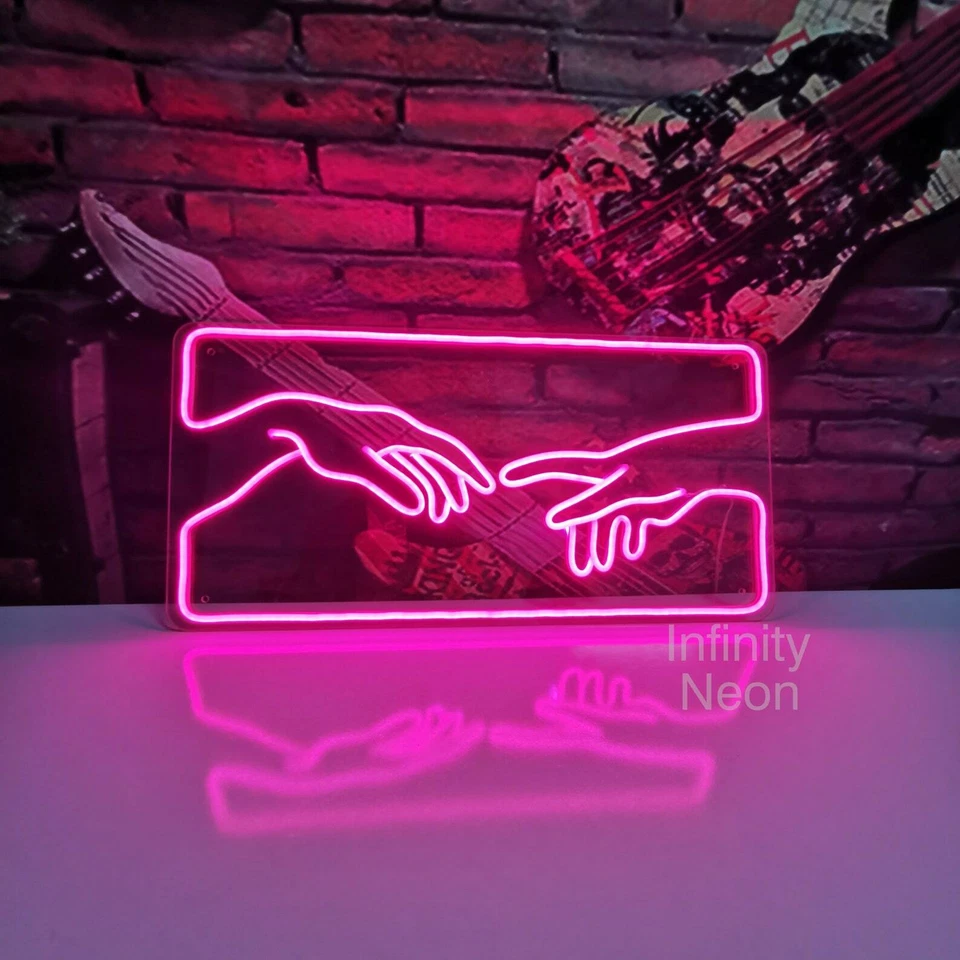 Lámpara LED vívida Manos de Dios 20"-32" Neón Letrero Luz Flex Acrílico Dormitorio Pared Foto 1 de 1
