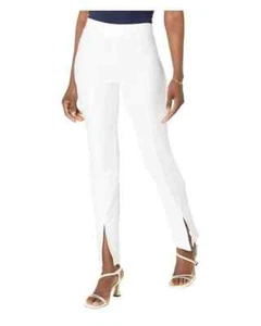 MICHAEL Michael Kors Women's Slit Hem Pull On Leggings Pants White P/XS - Picture 1 of 15