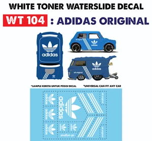 WT104 Decalcomanie scivolo toner bianco ADlDAS per ruote calde personalizzate 1:64  - Foto 1 di 5