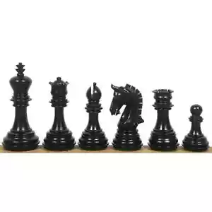 3.8" Imperial Staunton Luxury Chess Pieces Only set - Weighted Ebony Wood - Picture 1 of 4