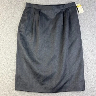 Винтажная юбка-карандаш Liz Claiborne Midi 12 P 100% шерсть серый темно-академия Корея подготовка - Изображение 1 из 4