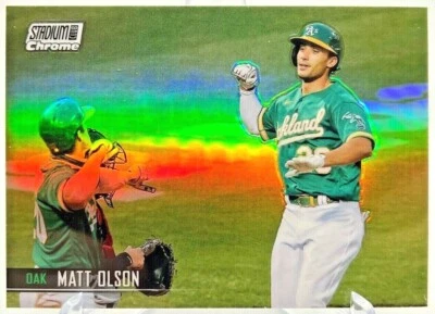 2021 Topps Stadium Club Chrome Matt Olson #69 Refractor Oakland Athletics - Image 1 of 3