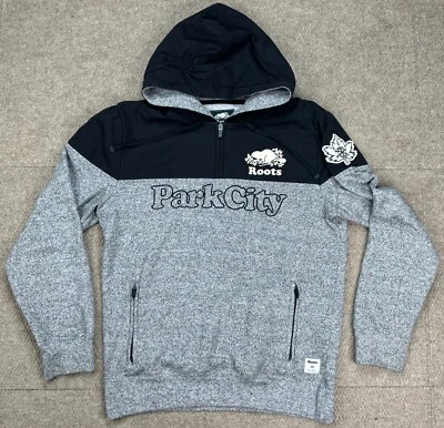Roots Park City 1/4 Zip Unisex Multicolored Long Sleeve Hoodie Size Small - Image 1 of 4