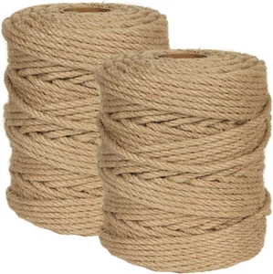 656 Ft x 6 MM Natural Jute Twine, 1/4” Heavy Duty Hemp Rope, 100% Natural Twiste - Picture 1 of 7
