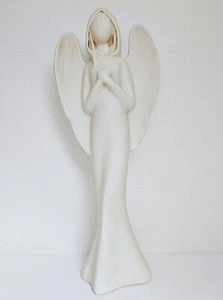 Deko-Engel betend Keramik beige Engelsfigur zum Stellen Höhe 50cm Länge 18cm - Bild 1 von 1