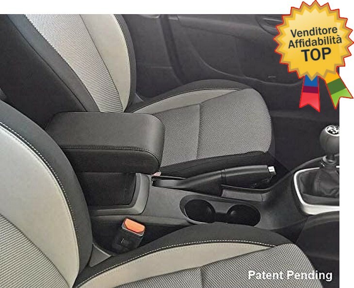 Bracciolo Premium Per Fiat Tipo - Tessuto Nero Con Portaoggetti E Regolazione