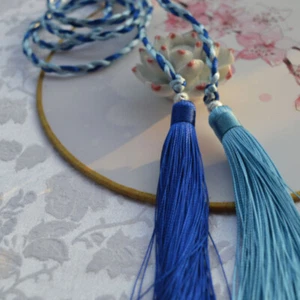 Dame Chinesisch Hanfu Stirnband Zopf Haarband Seil Quaste Gürtel Kopfschmuck Band - Bild 1 von 13