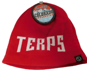Maryland Terrapins Knit Cap Terps Cuffless Zephyr Winter Beanie NCAA Woven Hat - Picture 1 of 3
