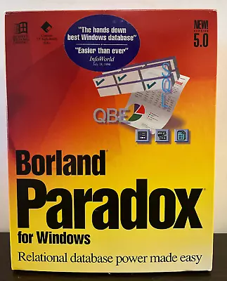 Borland Paradox 5.0 Relational Database Software For Windows - Disks Are Sealed - Image 1 of 4