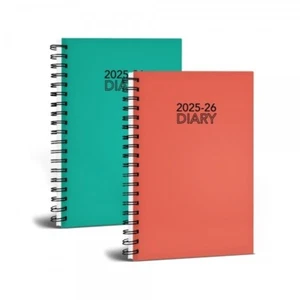 Academic Diary 2025-2026 A5 Week to View Diary Spiral bound hardback Mid Year - Picture 1 of 7