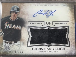 2015 Topps Triple Threads Auto Relic Christian Yelich #UAJR-CY Sepia /75 - Picture 1 of 2
