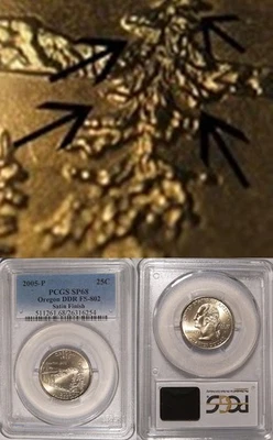 2005 P Oregon State Quarter 25c PCGS SP68 DDR FS-802 Satin Finish - Image 1 of 3
