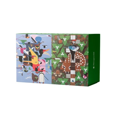 Charley Harper Set of 2 120 Piece Double-Sided Jigsaw Puzzle Pomegranate New - Image 1 of 4