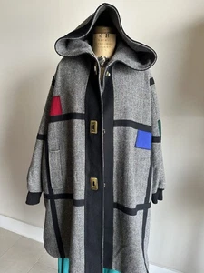 Vtg Charles Klein Frostmann Wool Blend Hooded Long Coat. - Picture 1 of 20