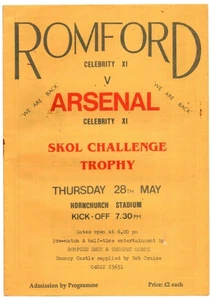 Romford Celebrity XI v Arsenal XI 1991-1992 Skol Challenge Trophy 28/05/1992 - Picture 1 of 2
