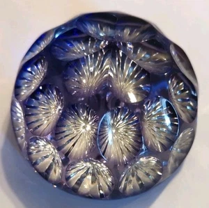 Vintage Star Crystal Paperweight By Webb Corbett Amethyst Purple Star Optic Art - Picture 1 of 10