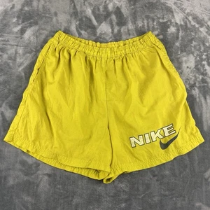 Vintage Nike Shorts Mens M Yellow Running Swim Swoosh Windbreaker 90s Y2K - Picture 1 of 14