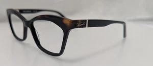 KARL LAGERFELD KL6117 017 BLACK HAVANA GOLD CAT EYE AUTHENTIC EYEGLASSES - Picture 1 of 5