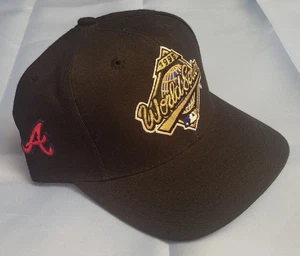 Cappello Snapback Vintage Atlanta Braves 1995 World Series Logo 7 Nero - Foto 1 di 15