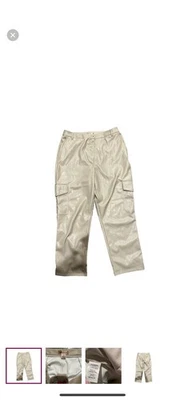 Calça cargo Bailey 44 couro sintético creme tamanho 12 nova com etiquetas - Imagem 1 de 4