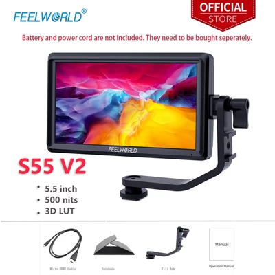 FEELWORLD S55 V2 5,5 дюйма DSLR камеры поле монитор 3D LUT Full HD 1920 x 1152 LCD - Изображение 1 из 4