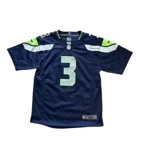 Seattle Seahawks Russell Wilson Jersey Boys Youth Large 14/16 Blue Nike On Field - Picture 1 of 10