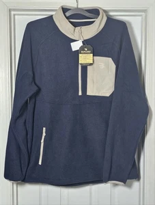 Burlebo Microfleece Half Zip Pullover Sweater Herren Gr. Large blau hellbraun - Bild 1 von 8