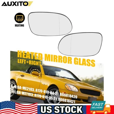 For Mercedes-Benz CLK320 CLK430 2X Rearview Mirror Glass w/Backing Heated LH+RH - Image 1 of 4