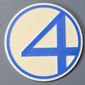 Fantastic Four 4" Wide Fan Art 3D Printed Logo Raised Letters Fridge Magnet - Picture 1 of 7