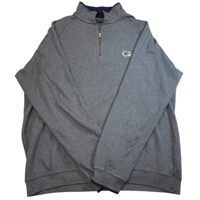 Bobby Jones Green Bay Packers 1/4 Cremallera Pullover Sudadera Gris L 100% Pima Ctn Foto 1 de 4