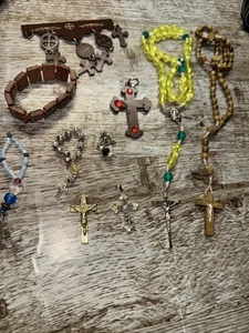 Vintage Rosary/cross Lot Of 10 - Picture 1 of 5
