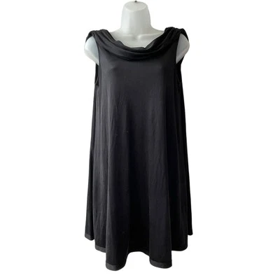 Vestido Jay Godfrey Jersey de Seda Negro Columpio con Cerradura Espalda Talla 4 Foto 1 de 4