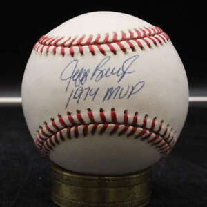 Jeff Burroughs Signed Rawlings OAL Baseball Budig 1974 MVP Inscription ZJ9235