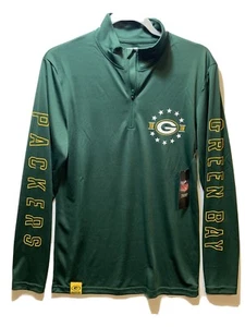 NFL Team Apparel Green Bay Packers Herren SM 1/4 Zip Langarmshirt Neu mit Etikett grün - Bild 1 von 5