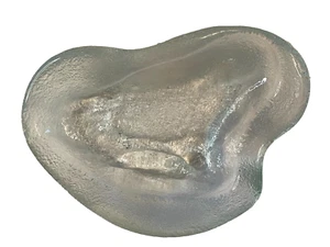 Blenko Klar Dick Glas Freie Form Amöben Form Schüssel Schale 8" x 6" Schwer Strukturiert - Bild 1 von 7