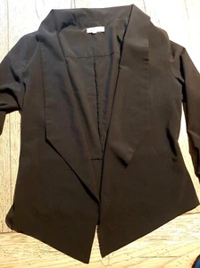 Love Culture Black Lightweight Blazer Puckered Sleeves Womens Sz S - Picture 1 of 7