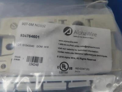 Cabo Sensor/Cabo Atuador Alpha Wire 907-5M NC032 M12 Die Cast 4PORT 2SIG - Imagem 1 de 3