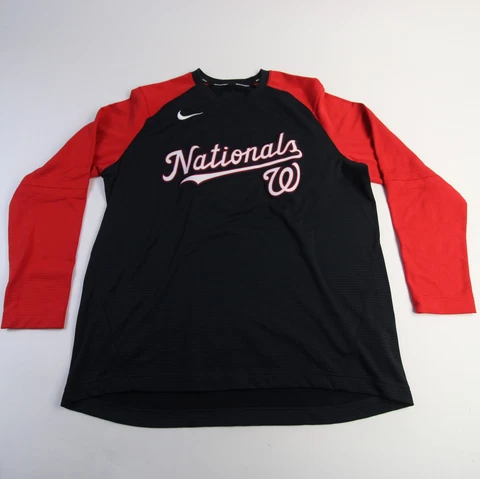 Washington Nationals Nike MLB Authentic Dri-Fit Long Sleeve Shirt Men's Used Cover