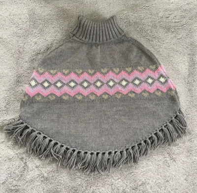 Poncho tejido gris H&M para niñas talla: 16/20 Foto 1 de 4