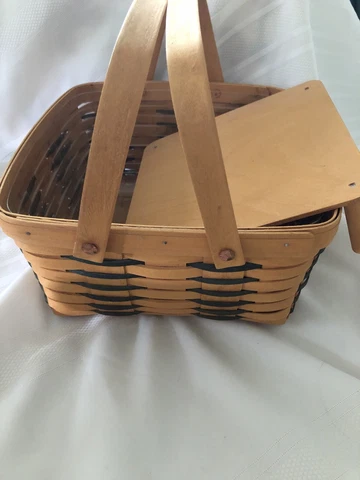 Vintage Longaberger Basket Cake Small Picnic Riser Protector Green 1999 Cover